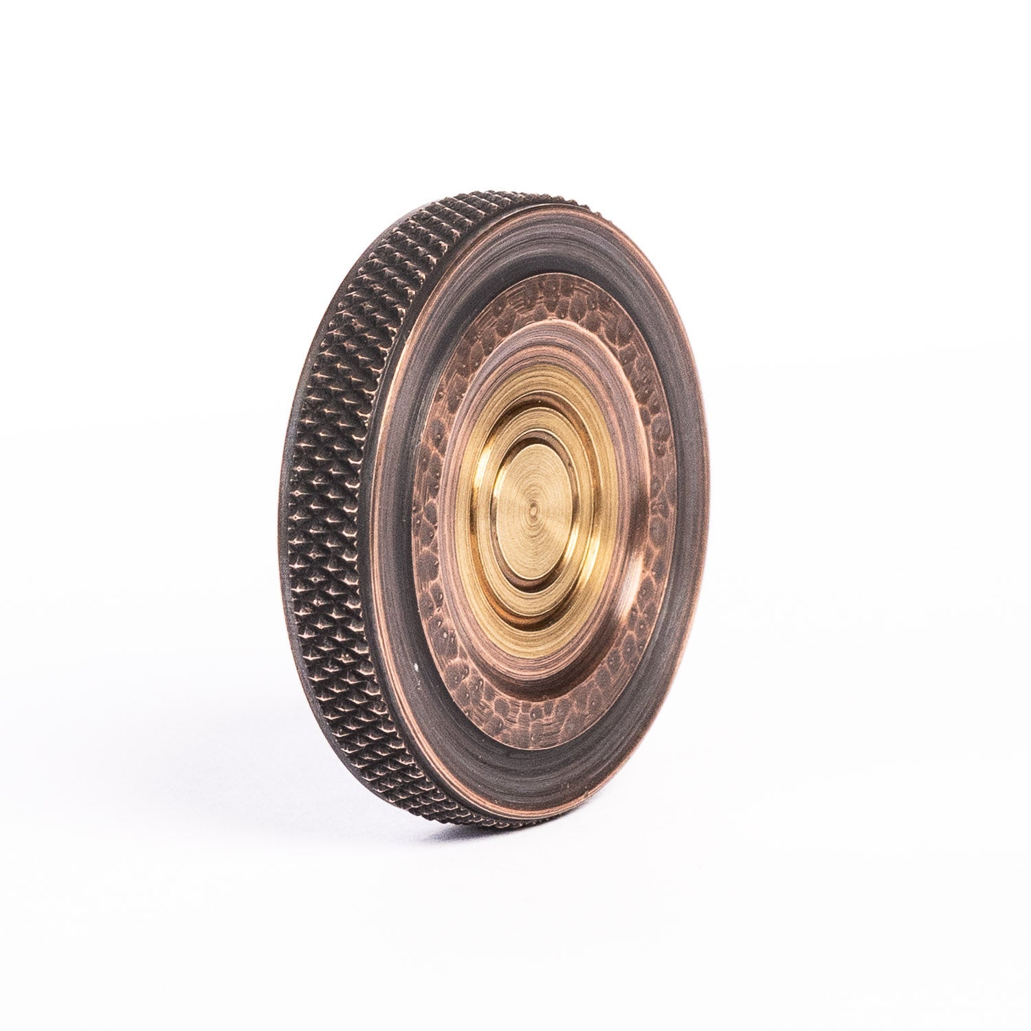 Fiddle Foundry fiddle coin in brass and hammered copper | Last Manner