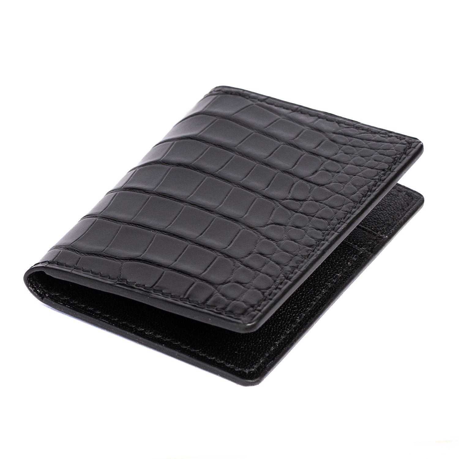 Custom black alligator leather wallet by Last Manner