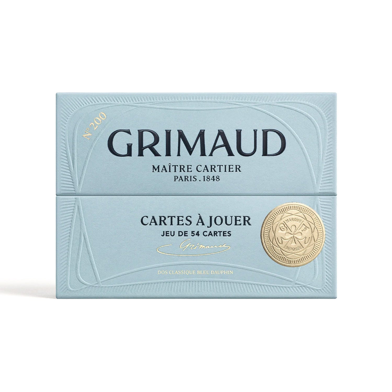Grimaud N°200: Cartes à Jouer Playing Cards - Dolphin Blue