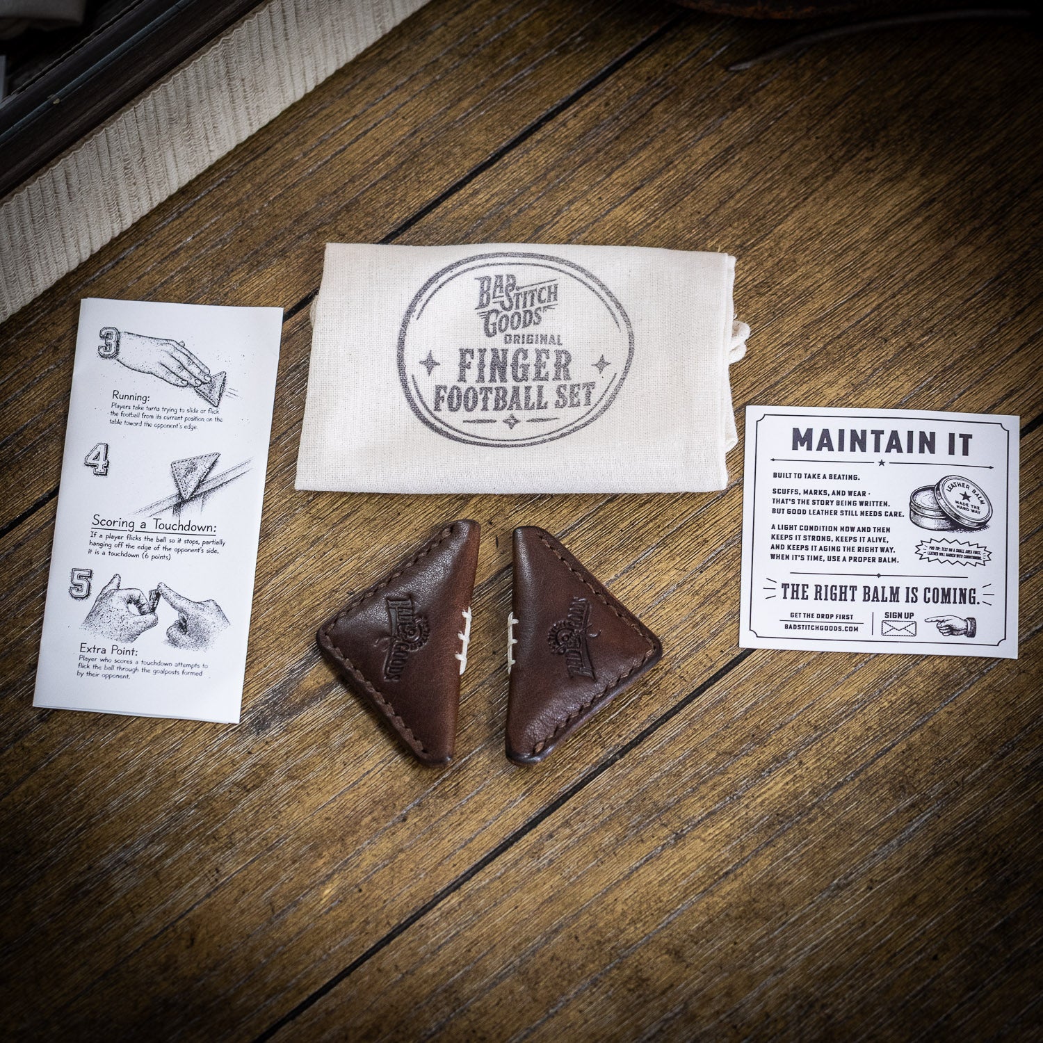 Bad Stitch Goods Italian Leather Finger Football Set
