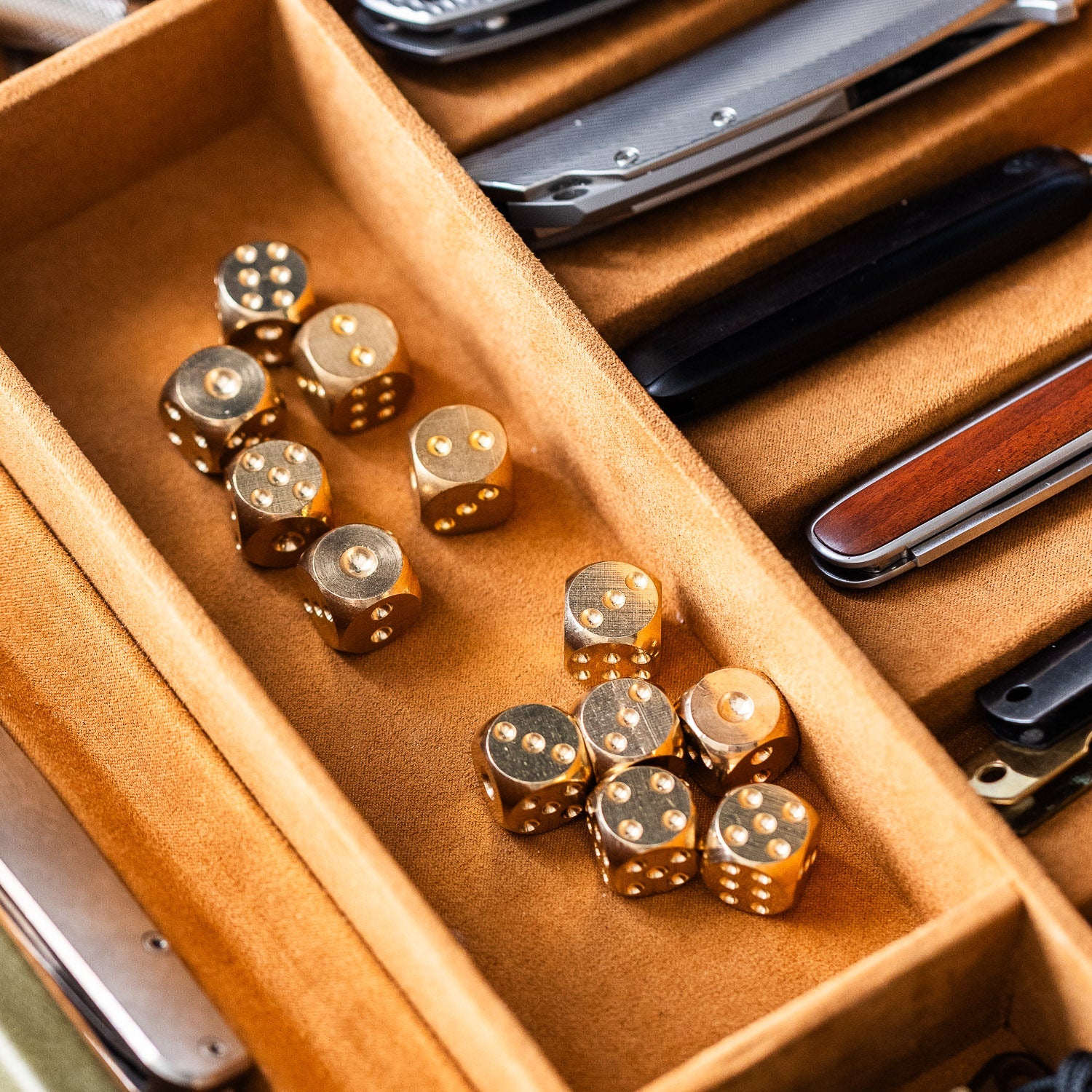 Brass Dice Set – Pair, Set of 6, or Full Set of 12 - Dice | Last Manner