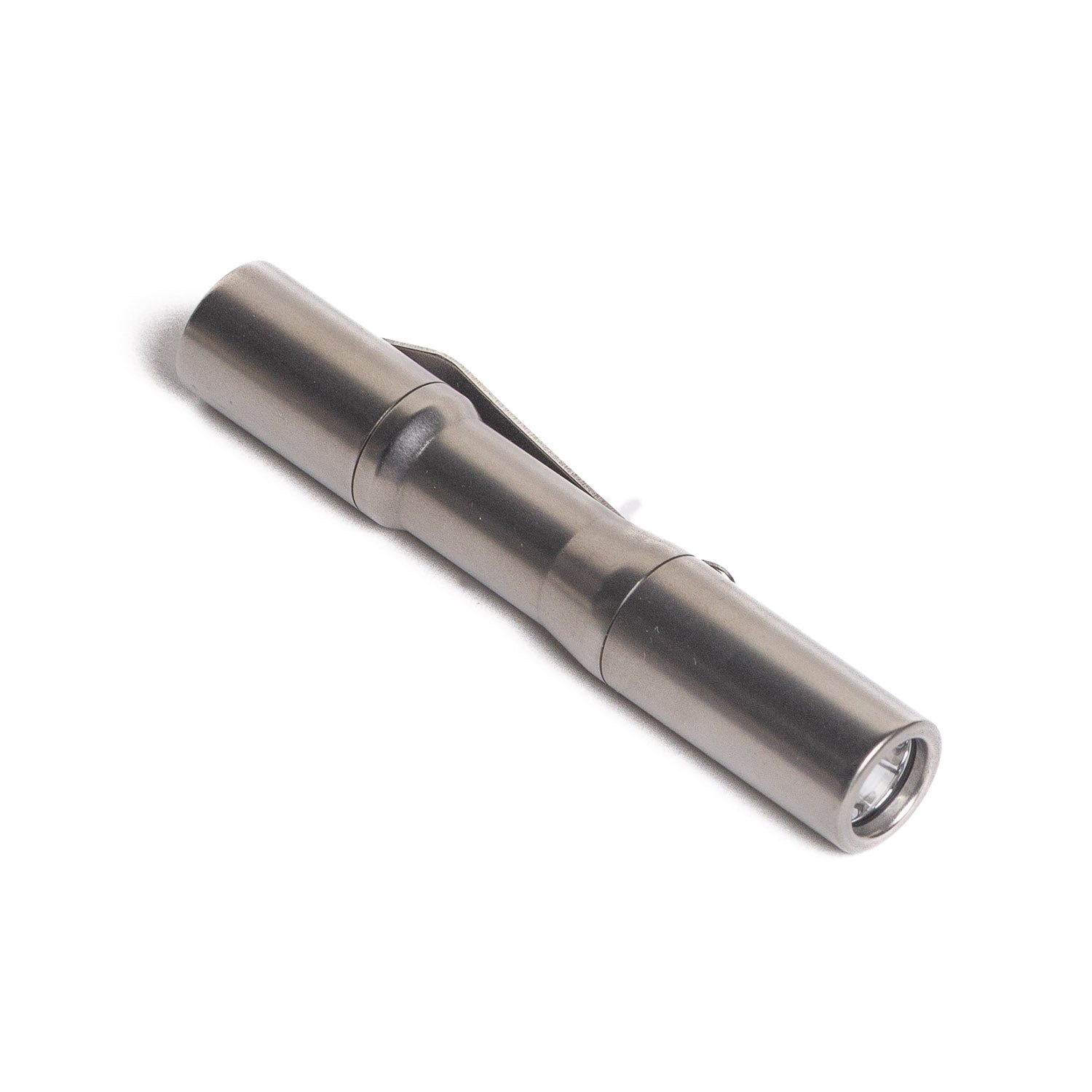 CWF Custom Micro Click Flashlight - Tumbled Titanium - Flashlight | Last Manner