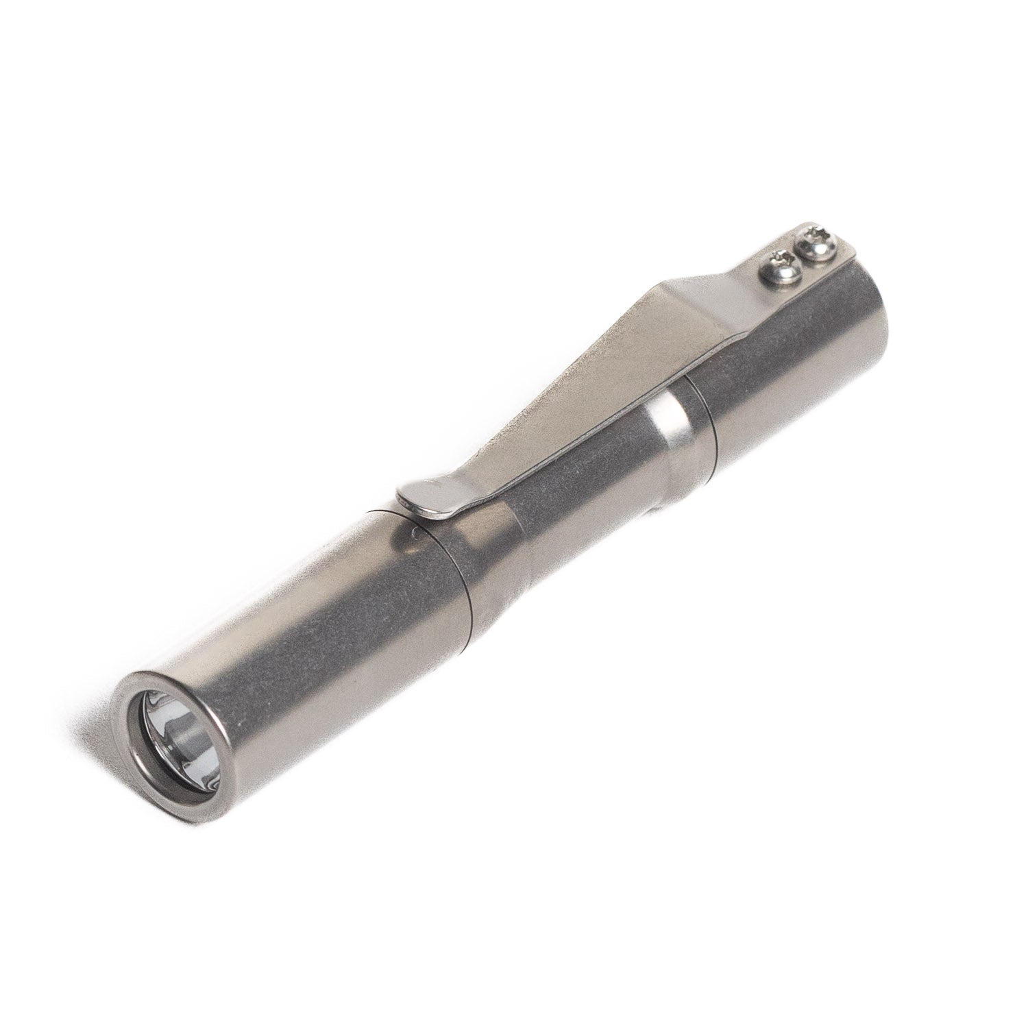 CWF Custom Micro Click Flashlight - Tumbled Titanium - Flashlight | Last Manner