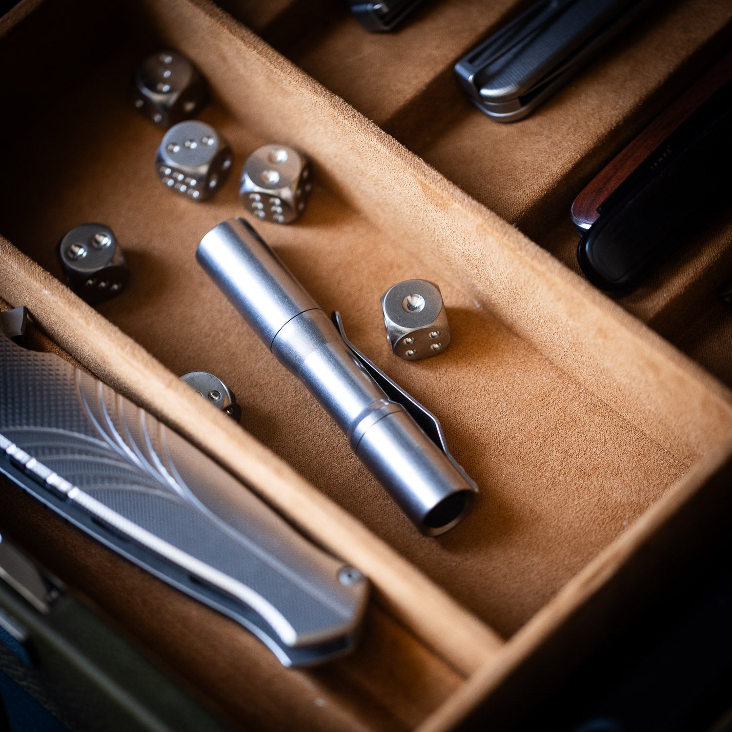 CWF Custom Micro Click Flashlight - Tumbled Titanium - Flashlight | Last Manner