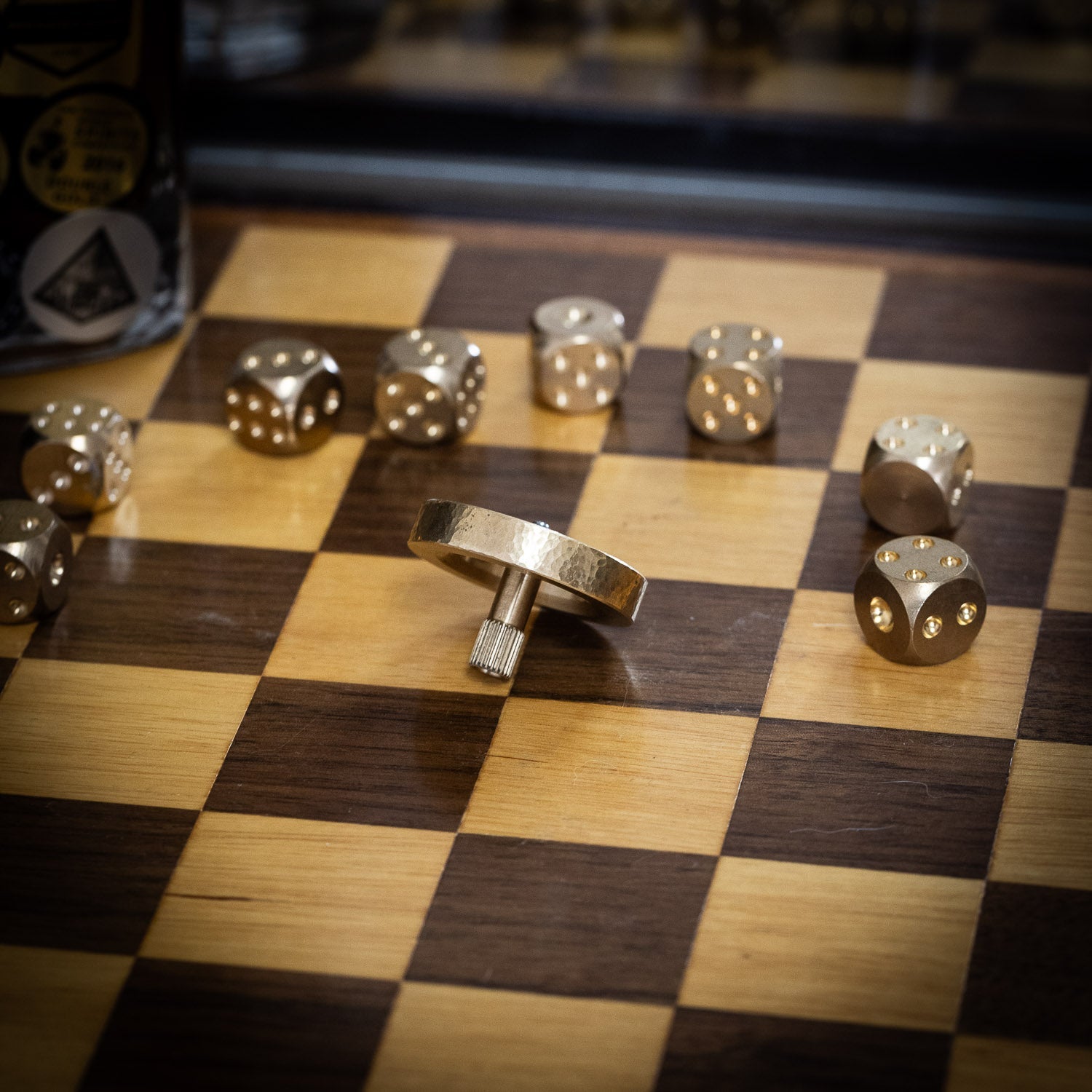 Felix Ure "Atom" Spinning Top - Hammered Brass - Spinning Top | Last Manner