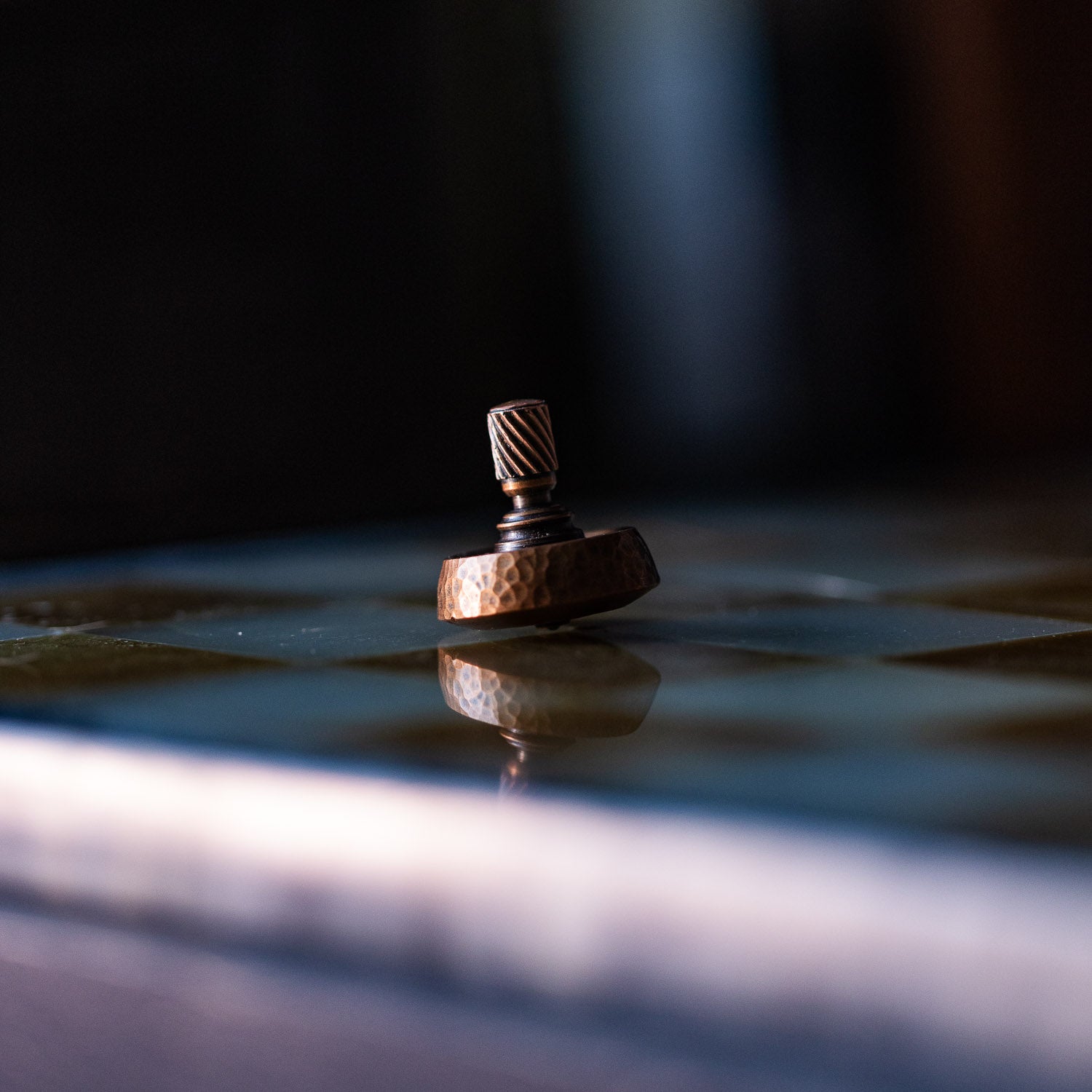 Fiddle Foundry Spinning Top - Hammered Copper - Spinning Top | Last Manner