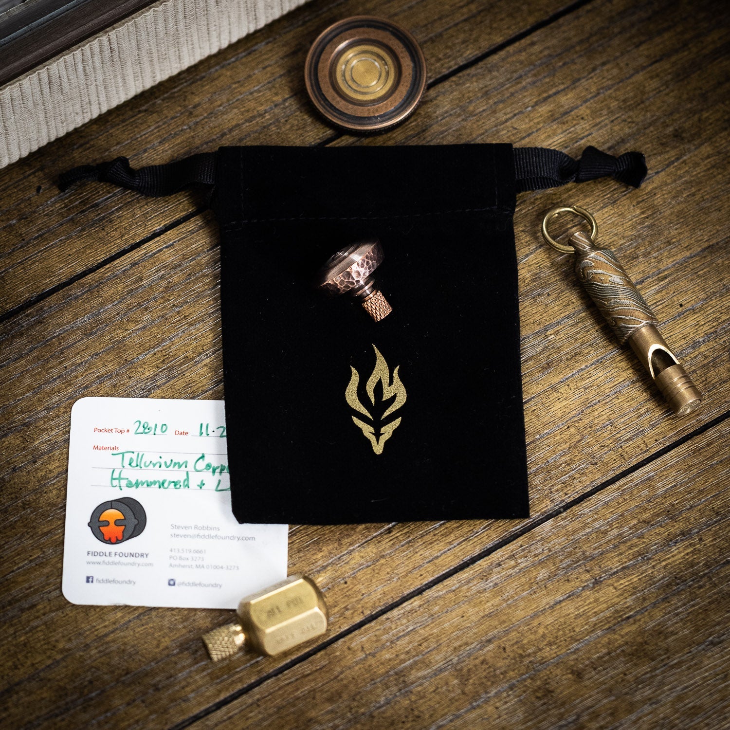 Fiddle Foundry Spinning Top - Hammered Copper - Spinning Top | Last Manner