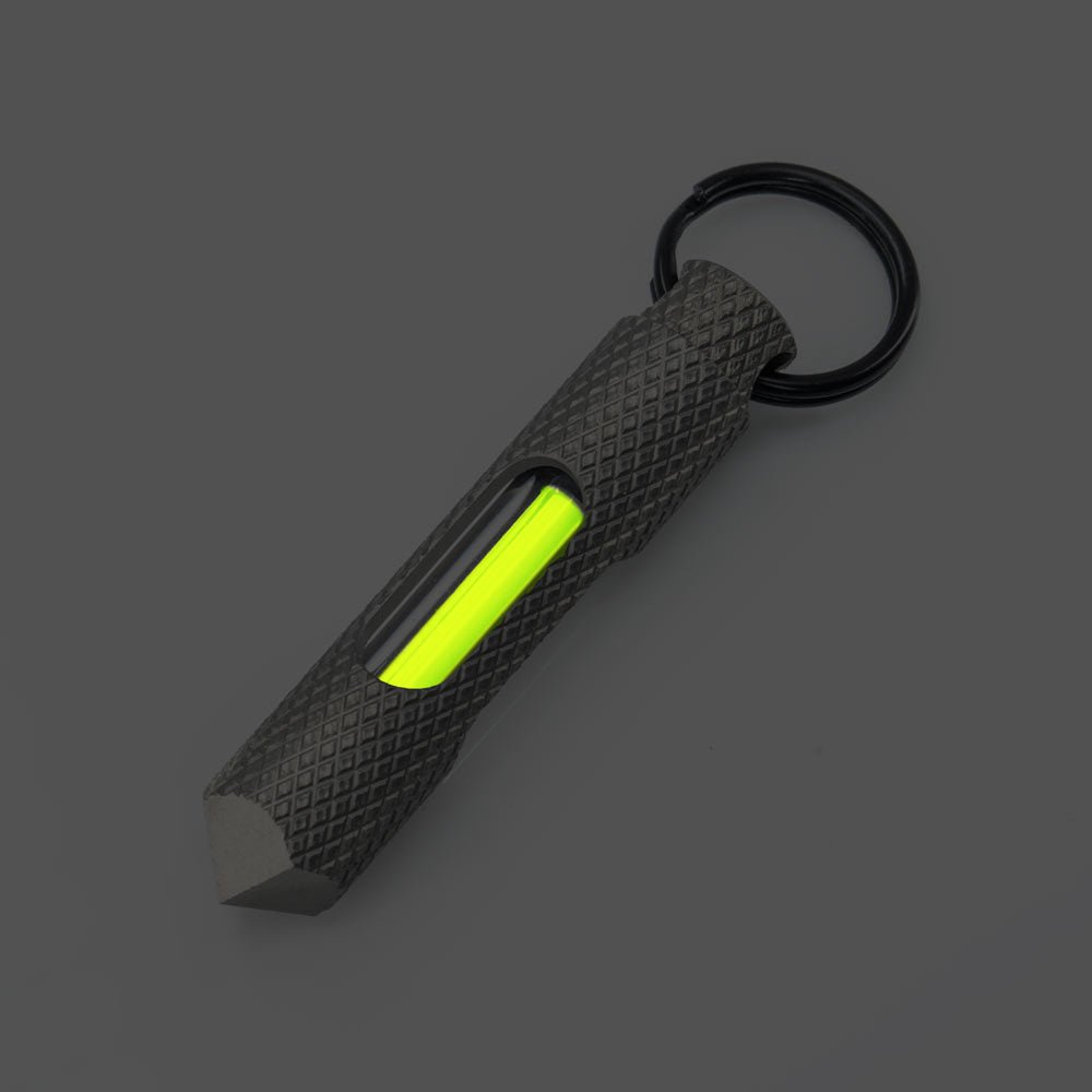 Glow Rhino Knurled Edition Glow Fob - Titanium - Key Fob | Last Manner