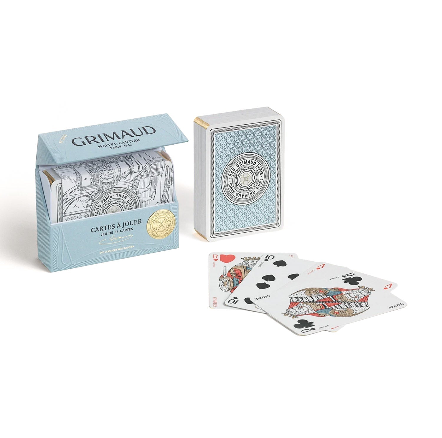 Grimaud N°200: Cartes à Jouer Playing Cards - Dolphin Blue - Playing Cards | Last Manner