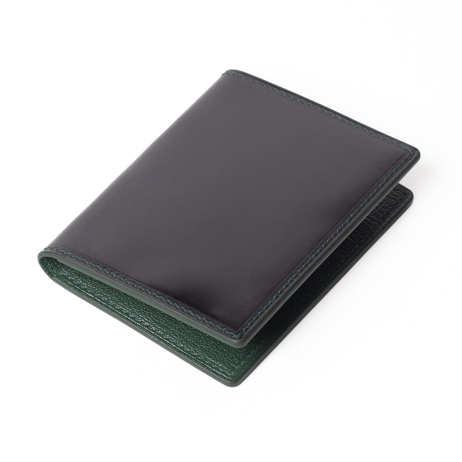 Last Manner Shell Cordovan Bifold Wallet — Black & Forest Green - Wallets | Last Manner