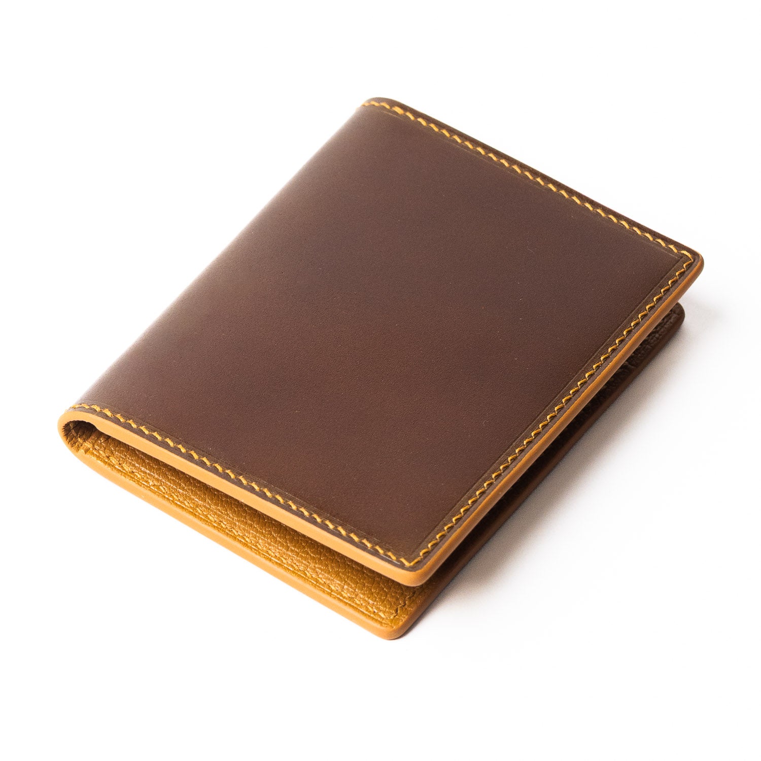 Last Manner Shell Cordovan Bifold Wallet — Cognac & Gold - Wallets | Last Manner