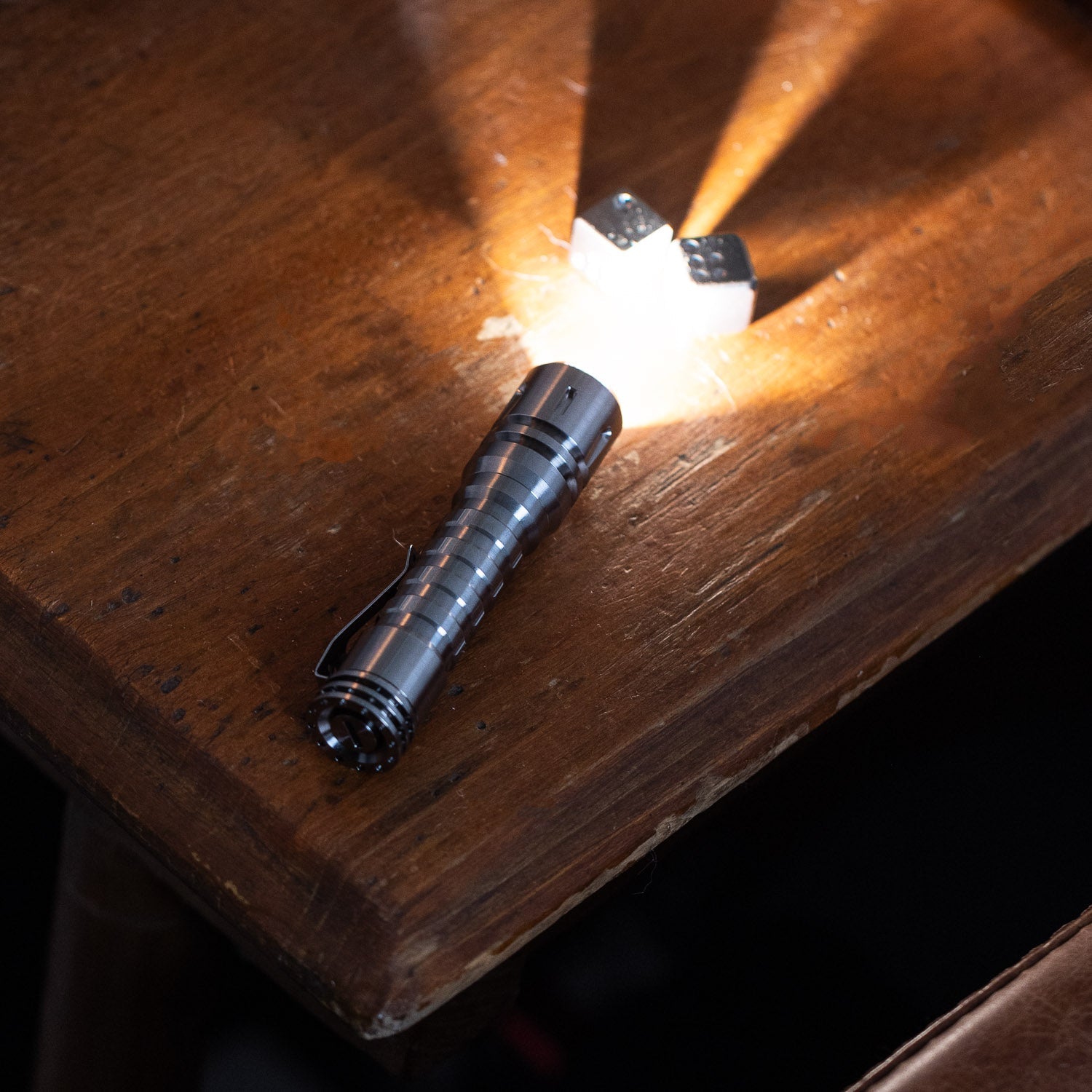 ReyLight LANapple Flashlight - Raw Titanium - Flashlight | Last Manner