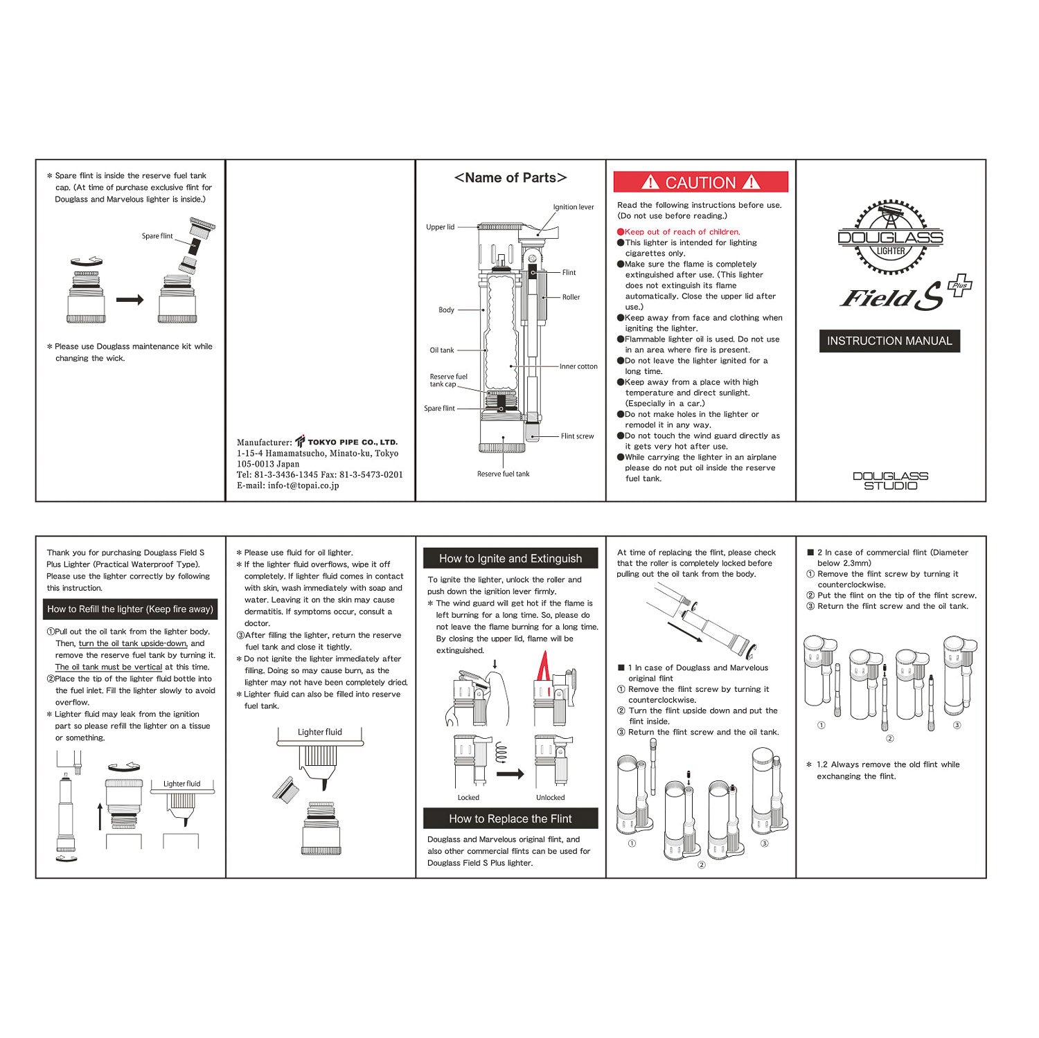 Tokyo Pipe Co Douglass Field S+ Lighter - Duralumin & Navy Blue Leather - Lighter | Last Manner