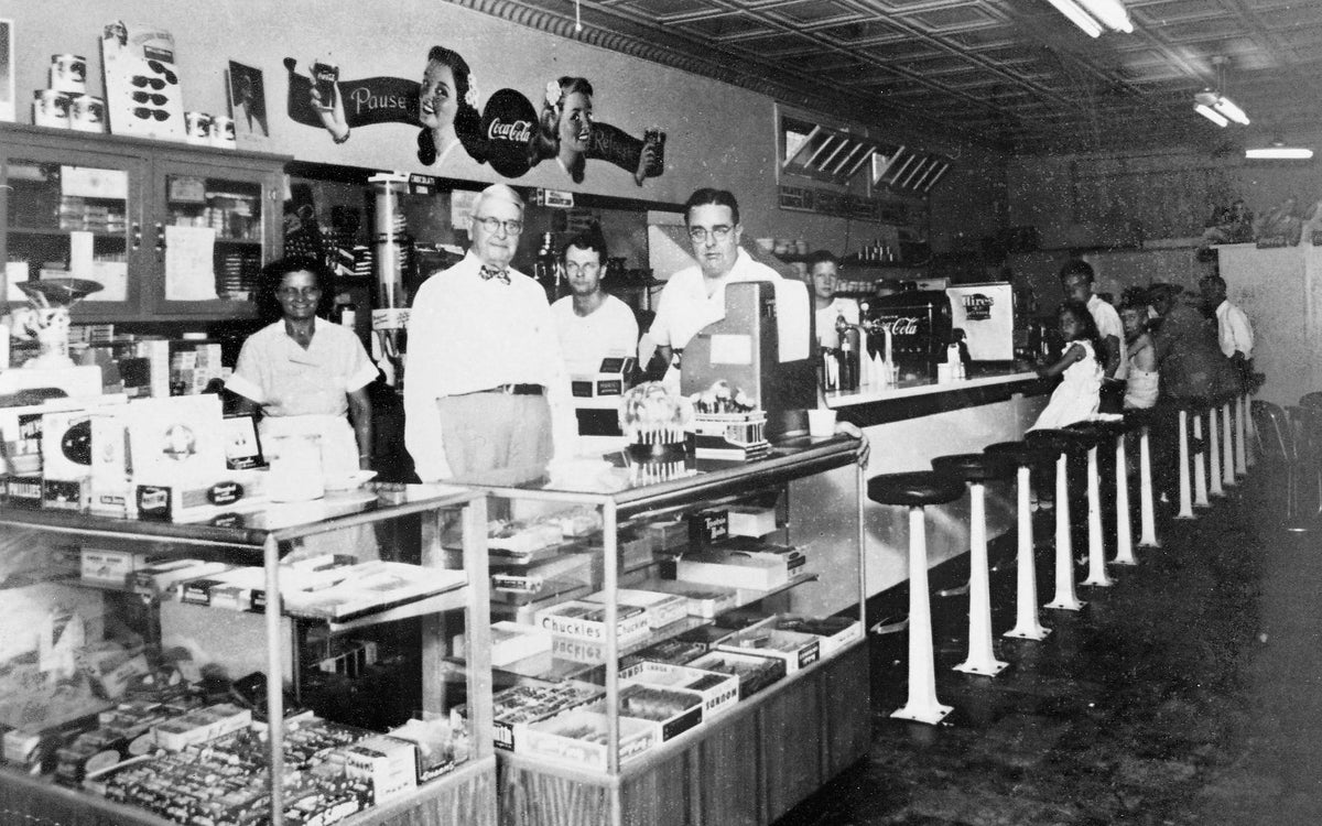 Image of Last Manner's founder Jeff Galfer's grandfather standing in his restaurant in Wauconda, Illinois