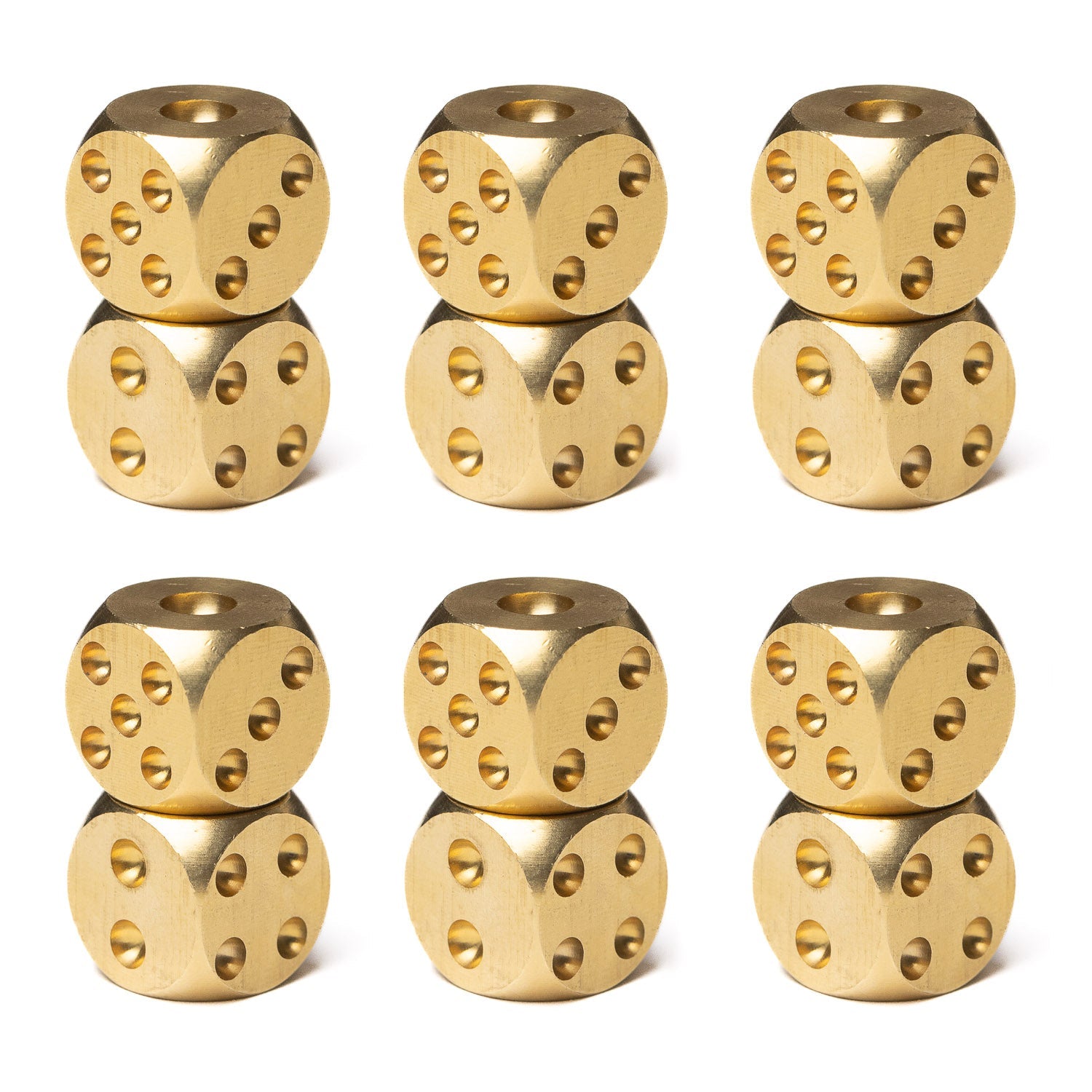 Brass Dice Set – Pair, Set of 6, or Full Set of 12 - Dice | Last Manner
