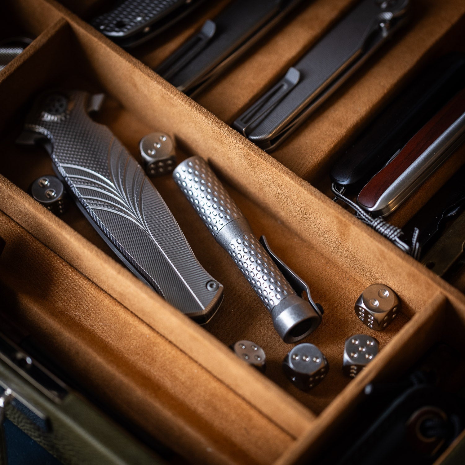 Dawson Machine Craft Divot Slimmer Flashlight - Tumbled Titanium - Flashlight | Last Manner