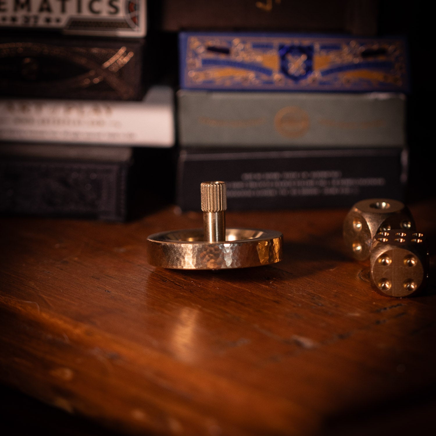 Felix Ure "Atom" Spinning Top - Hammered Brass - Spinning Top | Last Manner