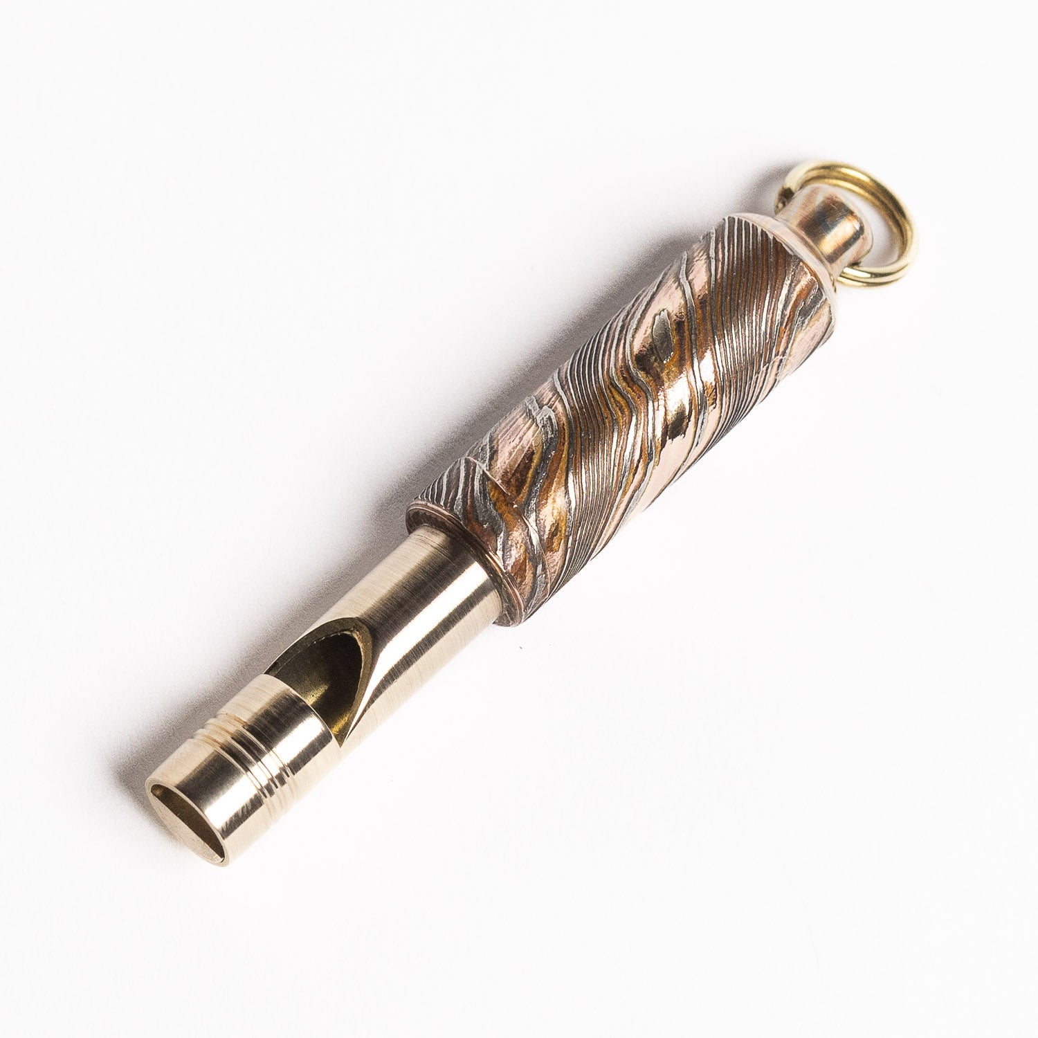 Fiddle Foundry Mokume-gane & Brass Whistle