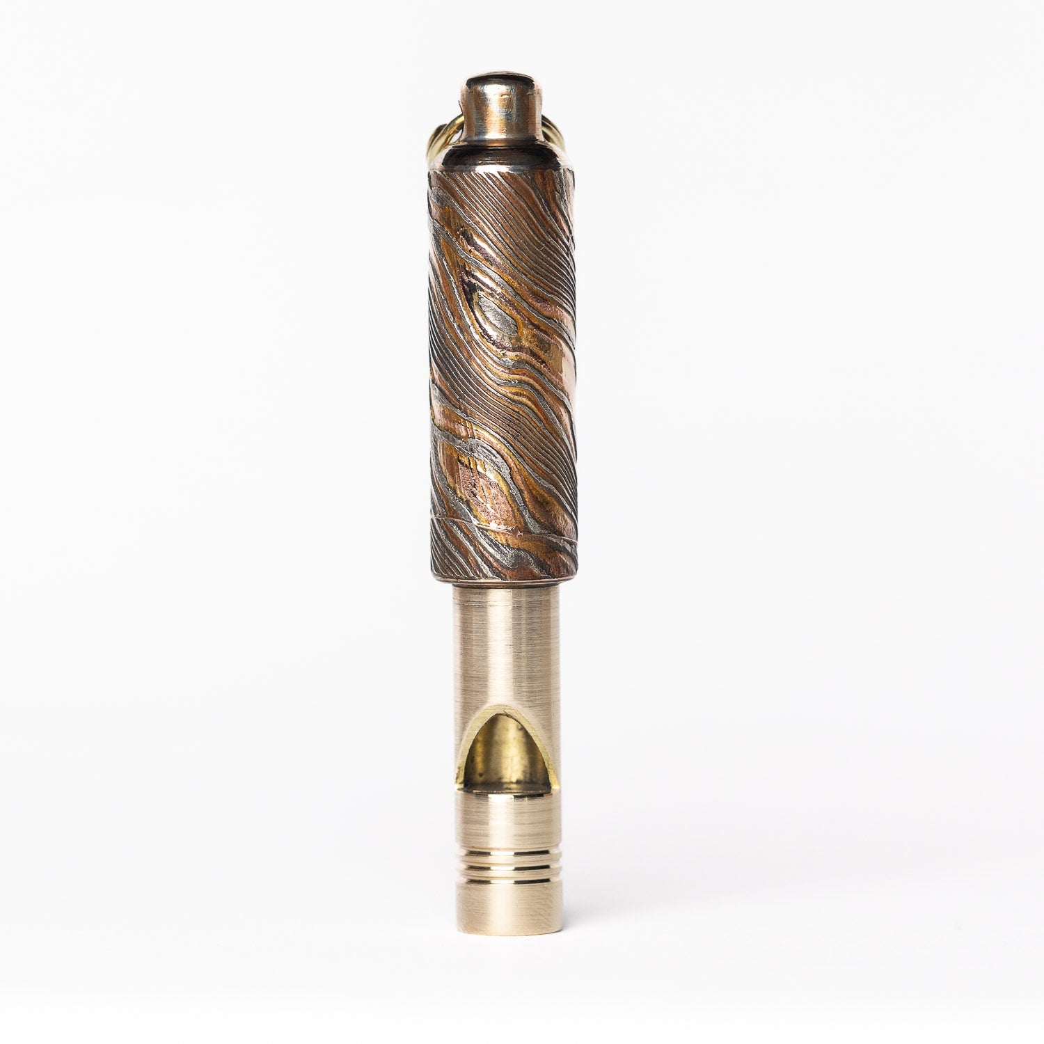 Fiddle Foundry Mokume-gane & Brass Whistle