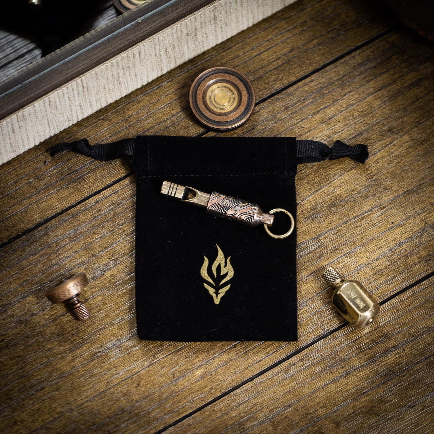 Fiddle Foundry Mokume-gane & Brass Whistle