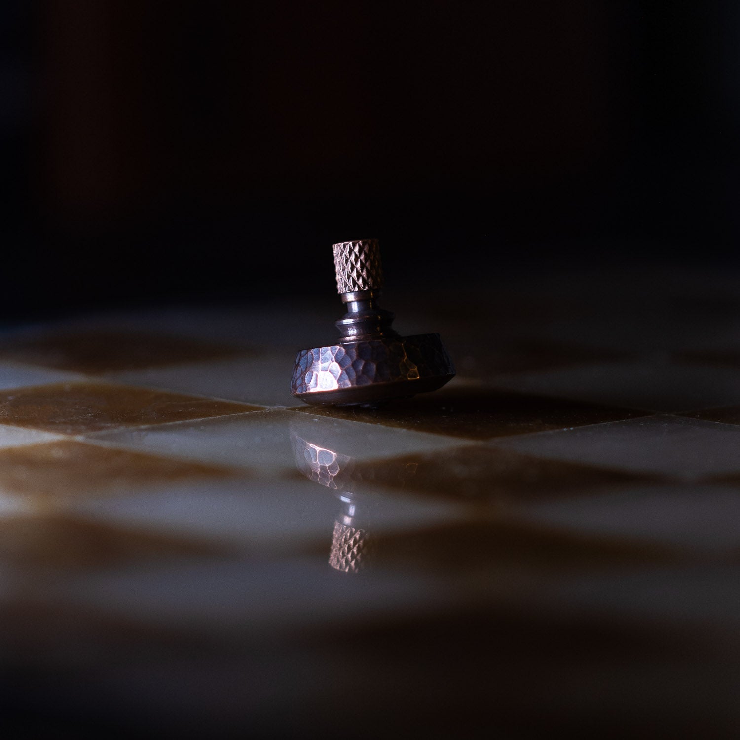 Fiddle Foundry Spinning Top - Hammered Copper - Spinning Top | Last Manner