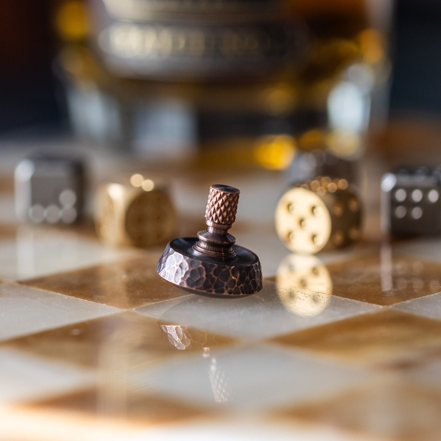 Fiddle Foundry Spinning Top - Hammered Copper - Spinning Top | Last Manner