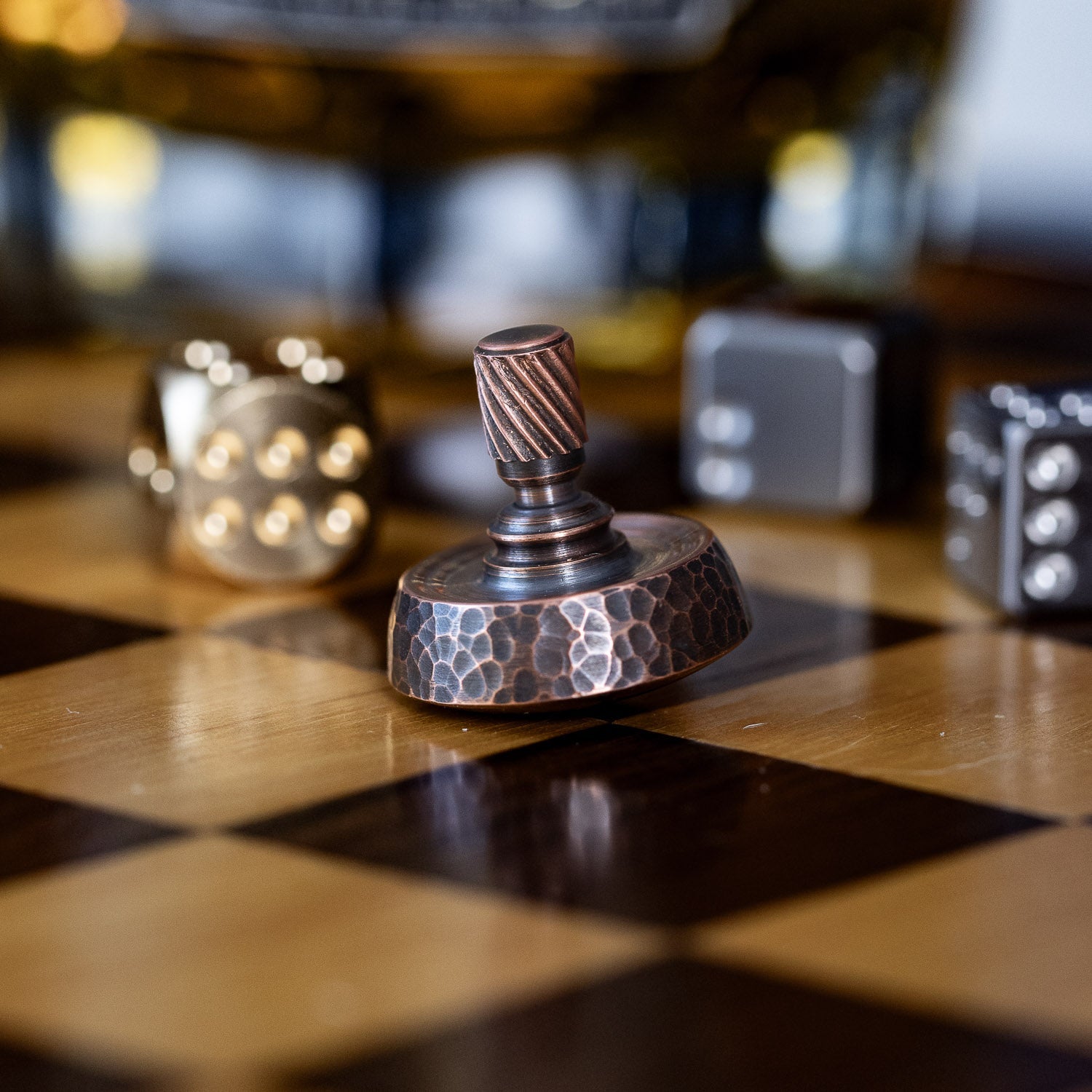 Fiddle Foundry Spinning Top - Hammered Copper - Spinning Top | Last Manner