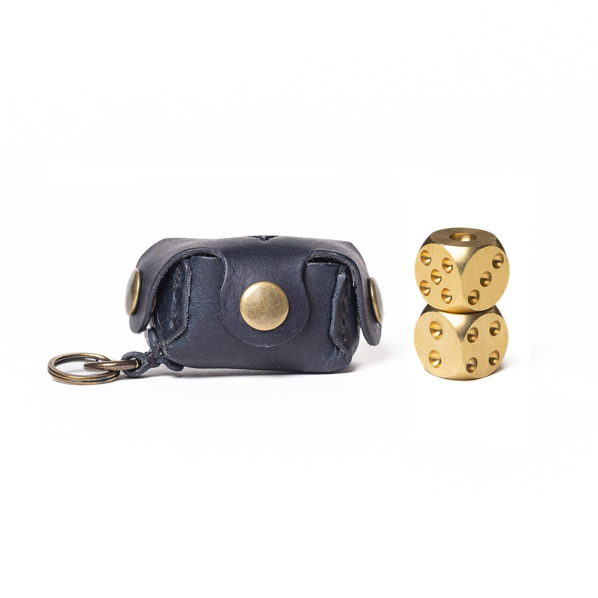 Leather Dice Case – Italian Leather Dice Bag with Brass Hardware