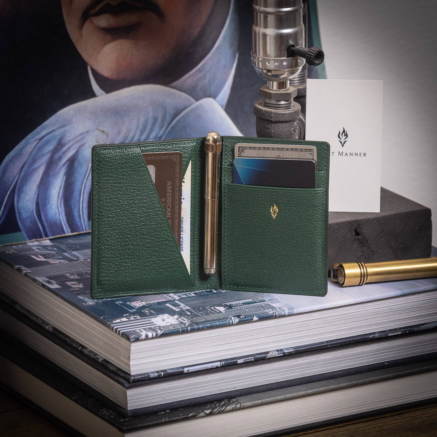 Last Manner Shell Cordovan Bifold Wallet — Black & Forest Green - Wallets | Last Manner
