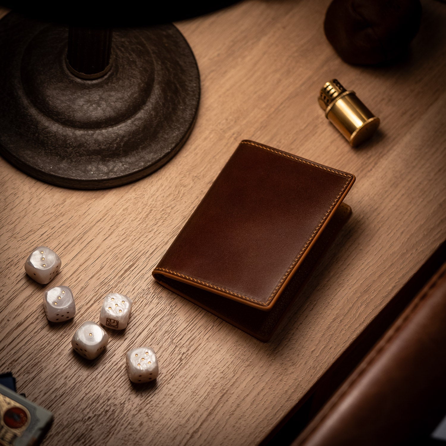 Last Manner Shell Cordovan Bifold Wallet — Cognac & Gold - Wallets | Last Manner