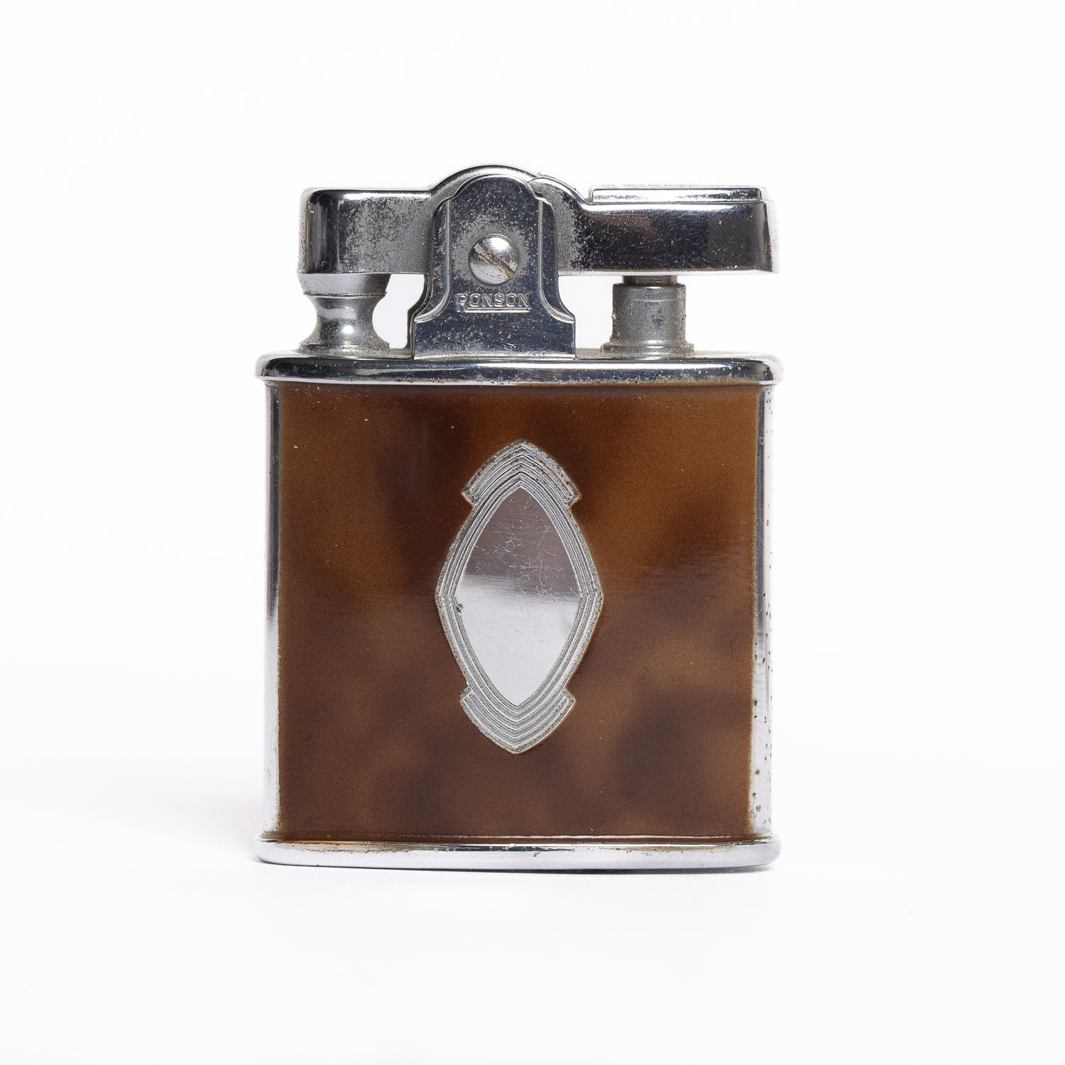 Ronson Princess Vintage Lighter - Brown Leather Enamel - Lighter | Last Manner