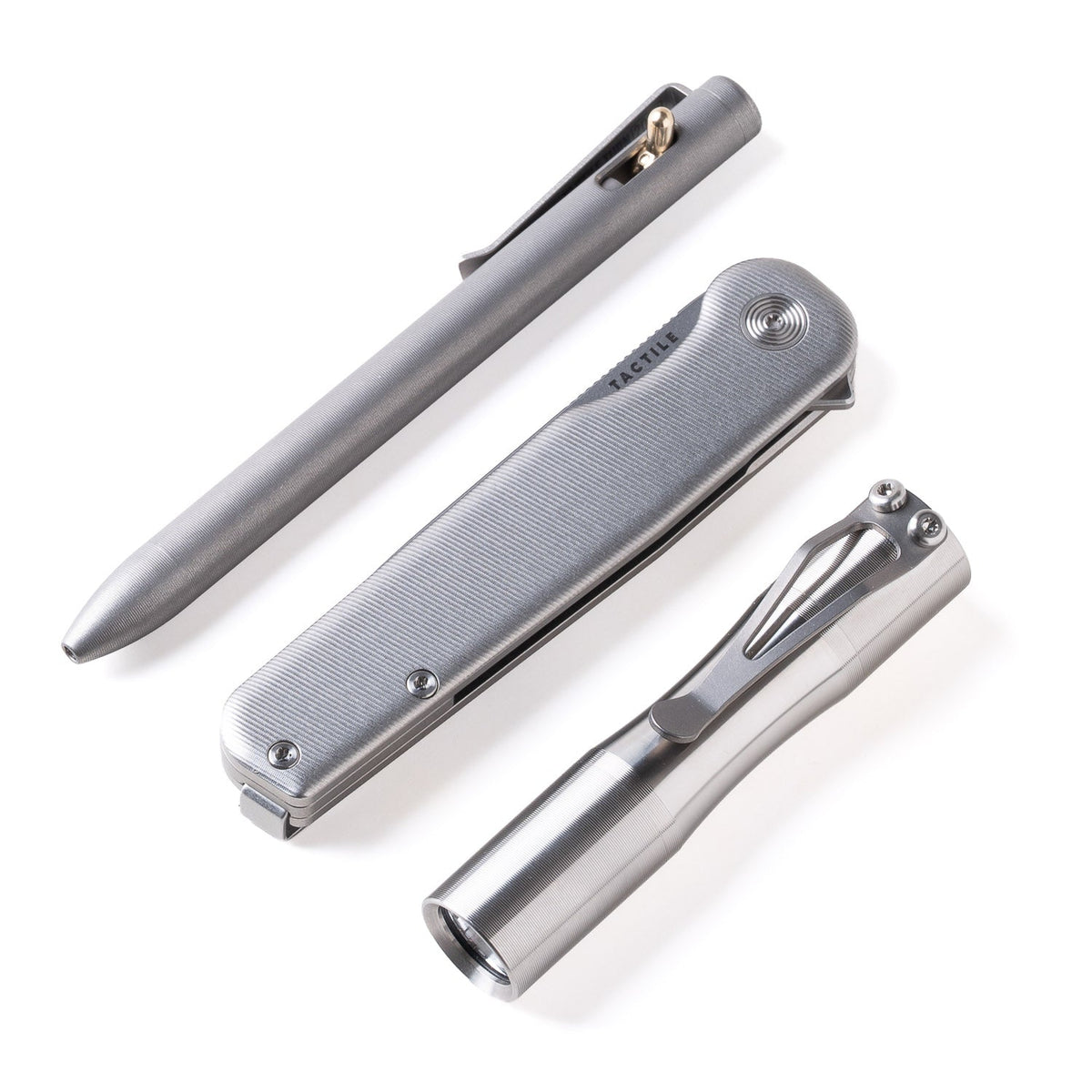 Tactile Turn Slim Switch Pen - Titanium (Short) - Pens | Last Manner
