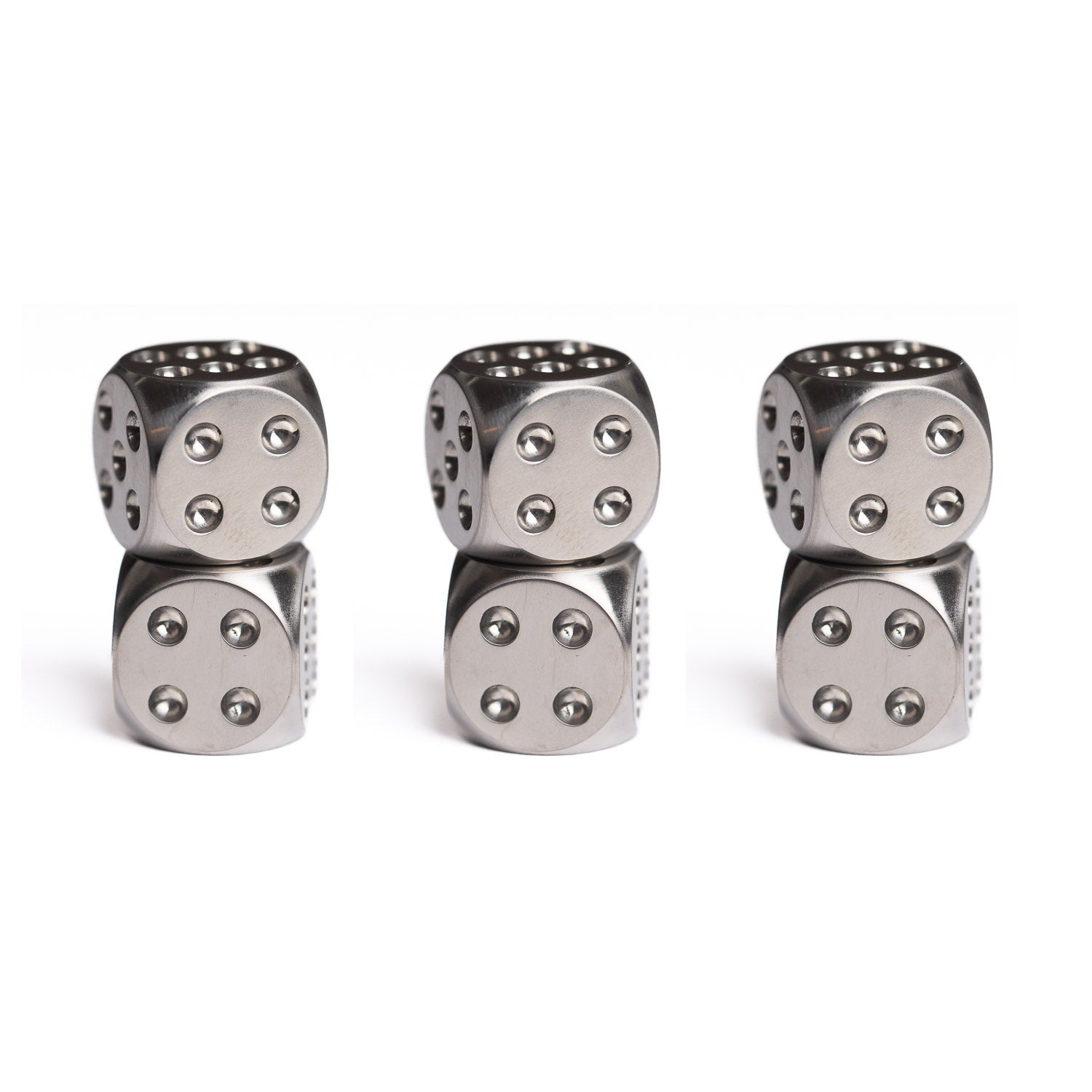 Solid Titanium Dice Set | Machined Titanium Dice – Pair, 6 or 12